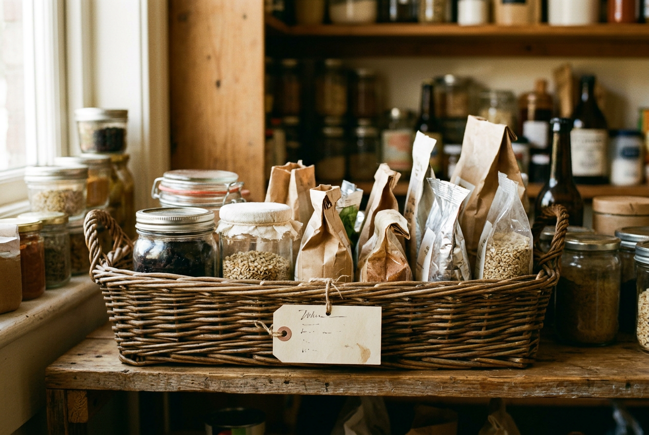 Create an eat-first basket for the strays
